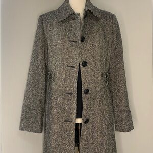 Maralyn & Me Classic Tweed Long Wool Coat - Size L